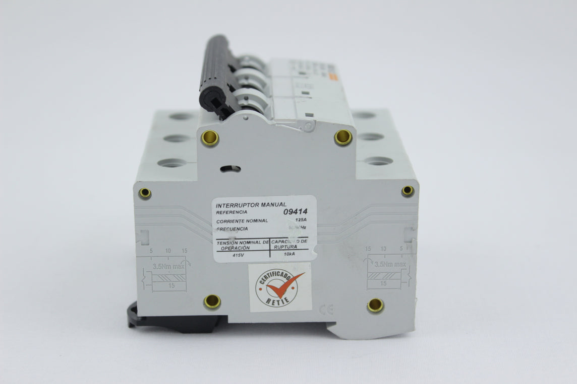BREAKER TIPO RIEL CHINT 3X125A 230/415V 10KA