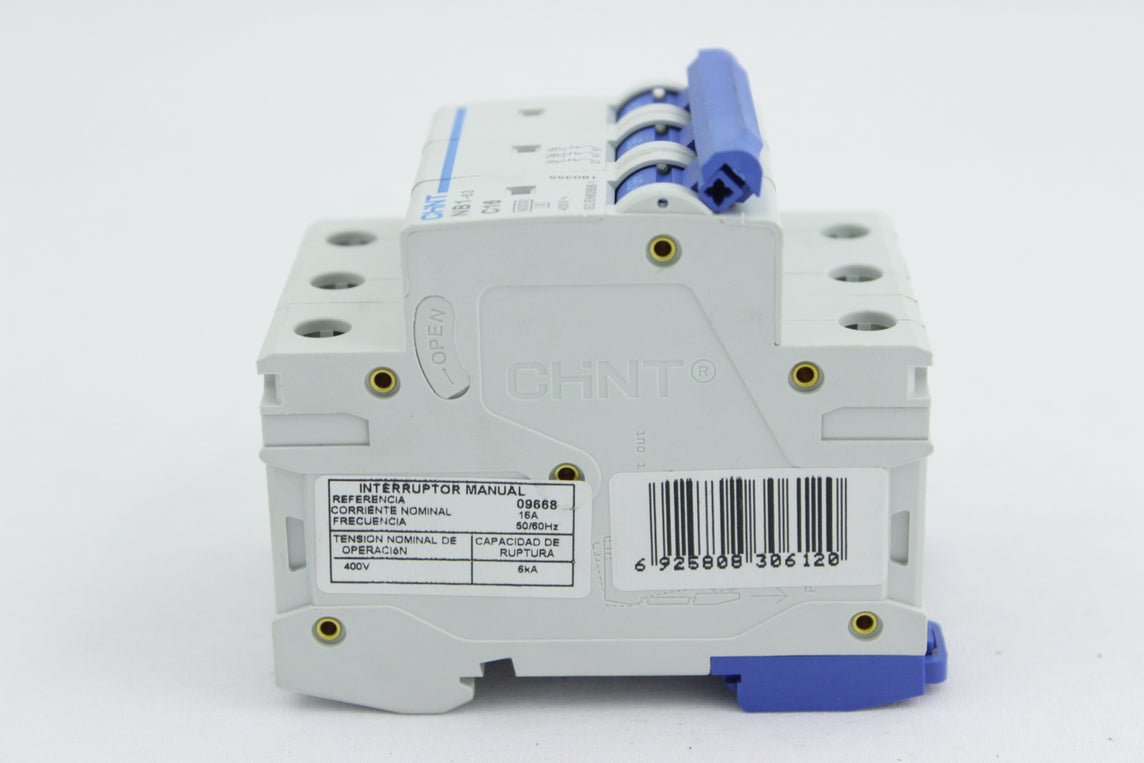 BREAKER TIPO RIEL CHINT 3X16A 230/400V 6KA