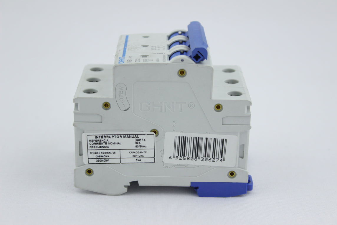 BREAKER TIPO RIEL CHINT 3X32A 230/400V 6KA