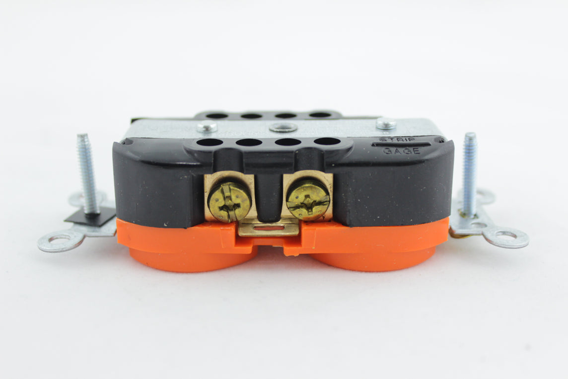 TOMA DOBLE T/A NARANJA 15A/125V UL