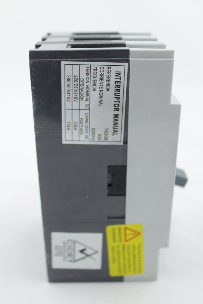 BREAKER INDUSTRIAL CHINT TORNILLO 3X63A 415V 15KA/415V