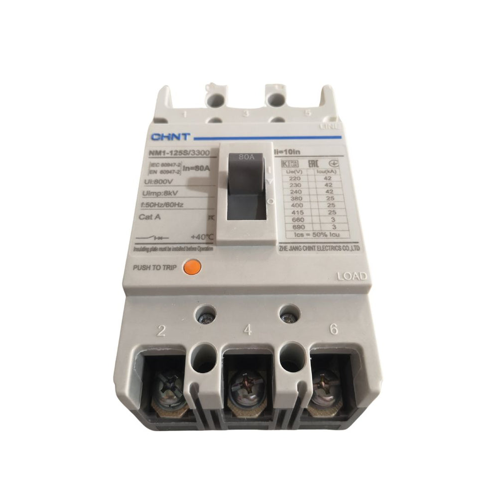 BREAKER INDUSTRIAL CHINT TORNILLO 3X80A 25KA/415V 690V