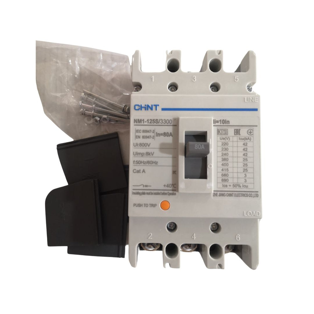 BREAKER INDUSTRIAL CHINT TORNILLO 3X80A 25KA/415V 690V