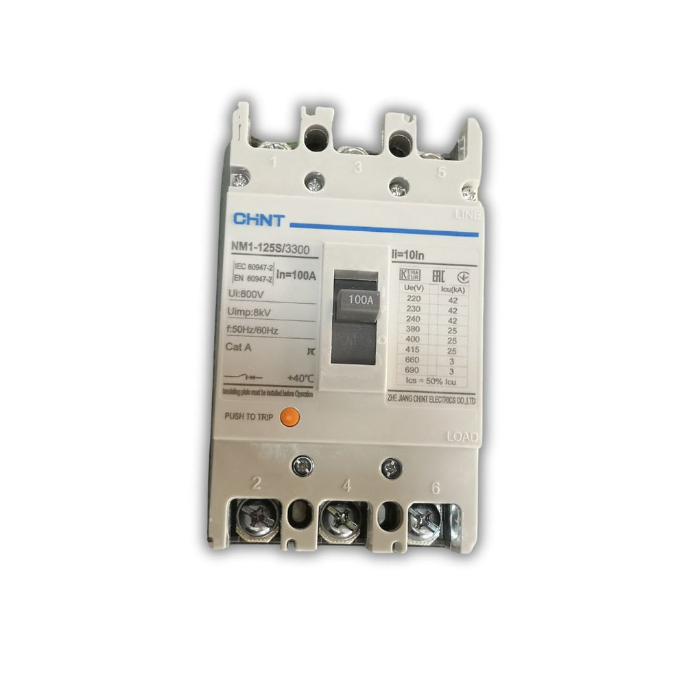 BREAKER INDUSTRIAL CHINT TORNILLO 3X100A 25KA/415V 690V