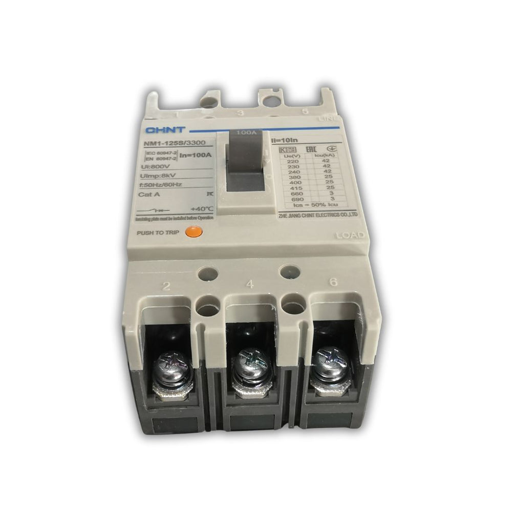 BREAKER INDUSTRIAL CHINT TORNILLO 3X100A 25KA/415V 690V