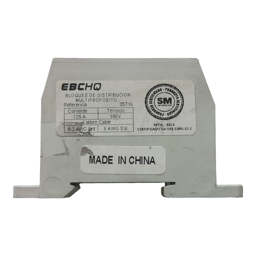 BLOQUE DIST AMA E8 2AWG/SAL 9X12AWG 125A/690V