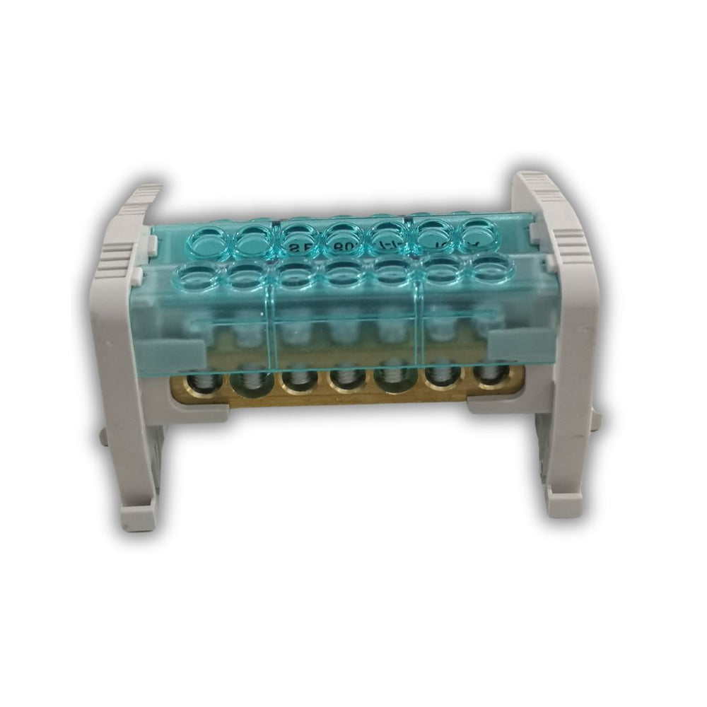 BLOQUE DISTRIBUCION TETRAPOLAR 3 BARRAS 7 HUECOS