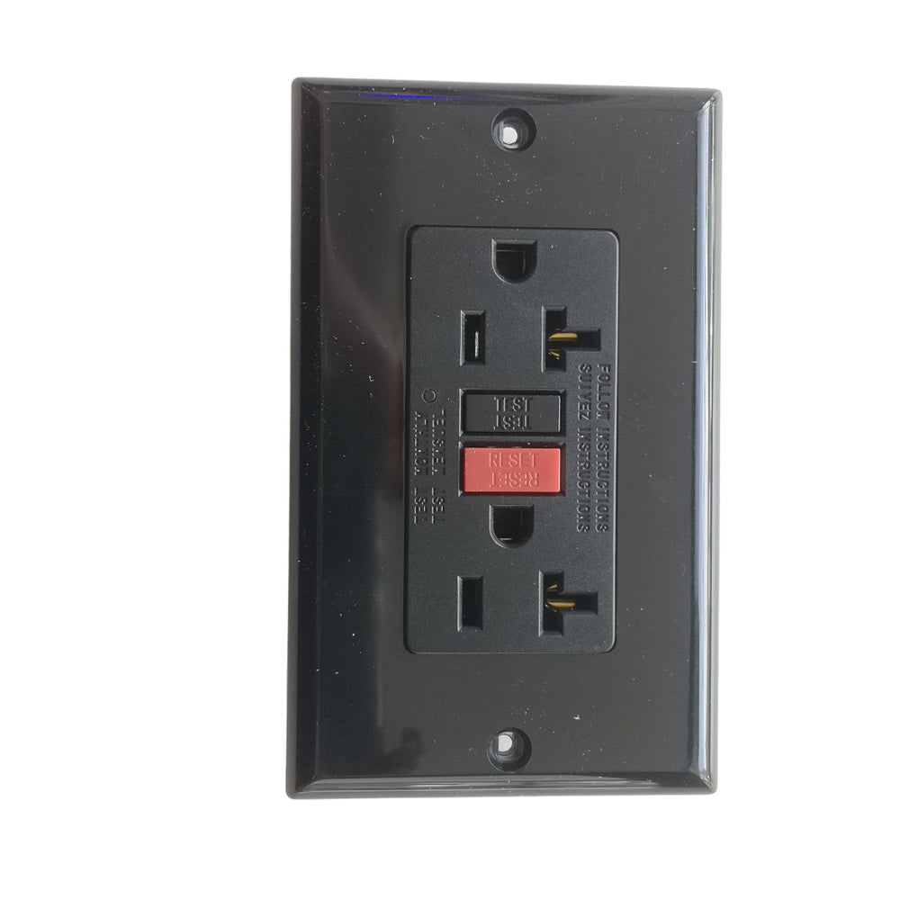 TOMA GFCI NEGRO UNITEC