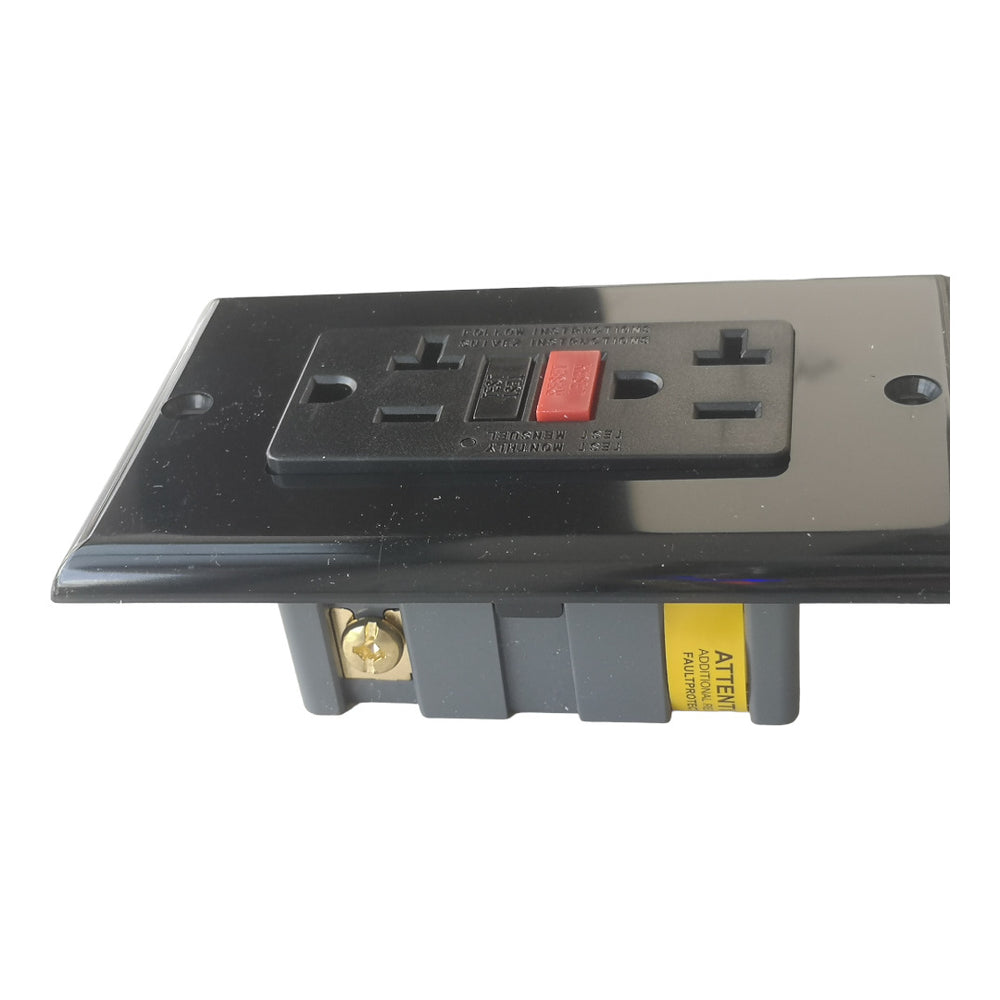 TOMA GFCI NEGRO UNITEC