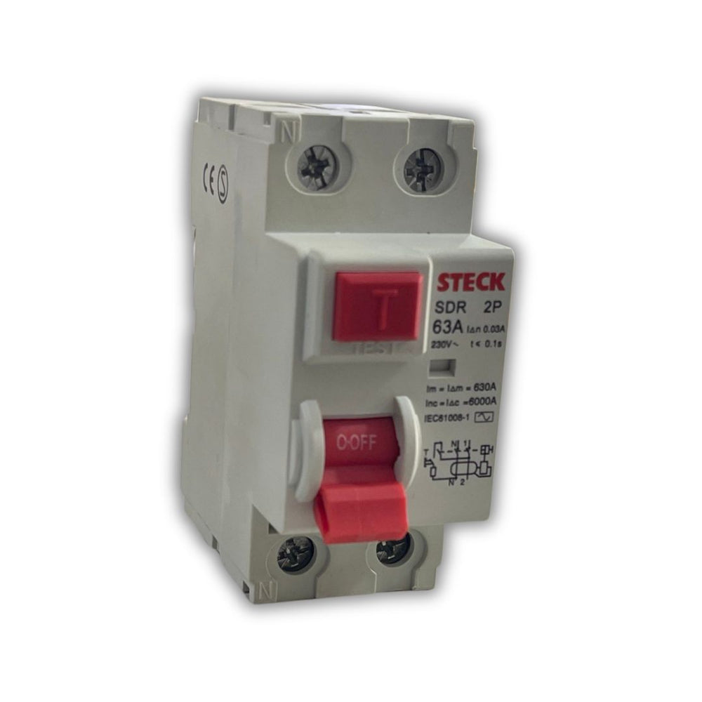 BREAKER DIFERENCIAL 2X63 PARA RIEL STECK