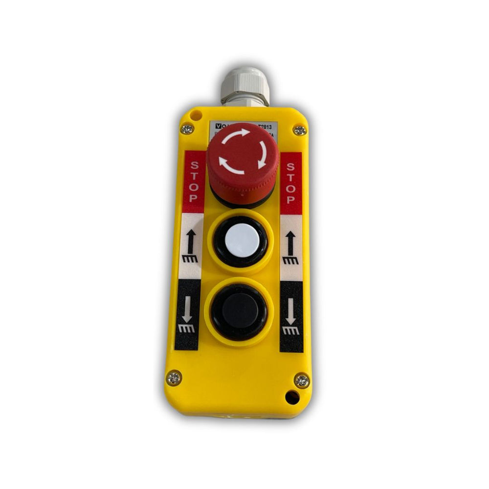 ESTACION DE MANDO 2 PULSADORES + PARADA DE EMERGENCIA