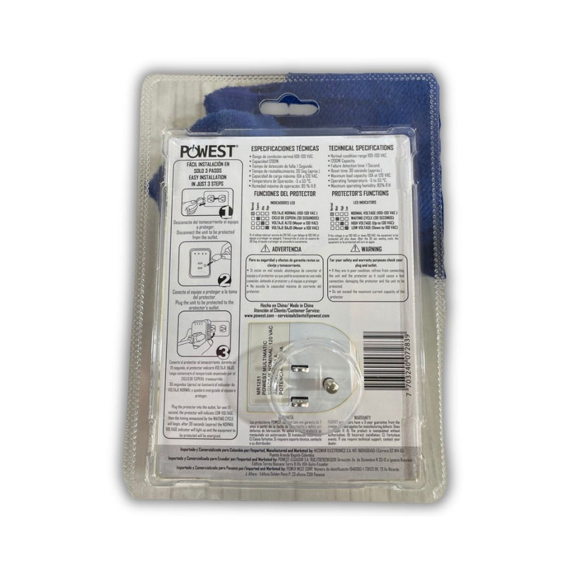 PROTECTOR DE VOLTAJE 120V MULTIMATIC