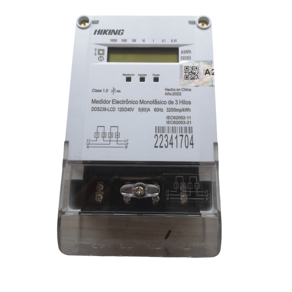 MEDIDOR ELECTRONICO 1F 2H 5-60A 220V CALIBRADO