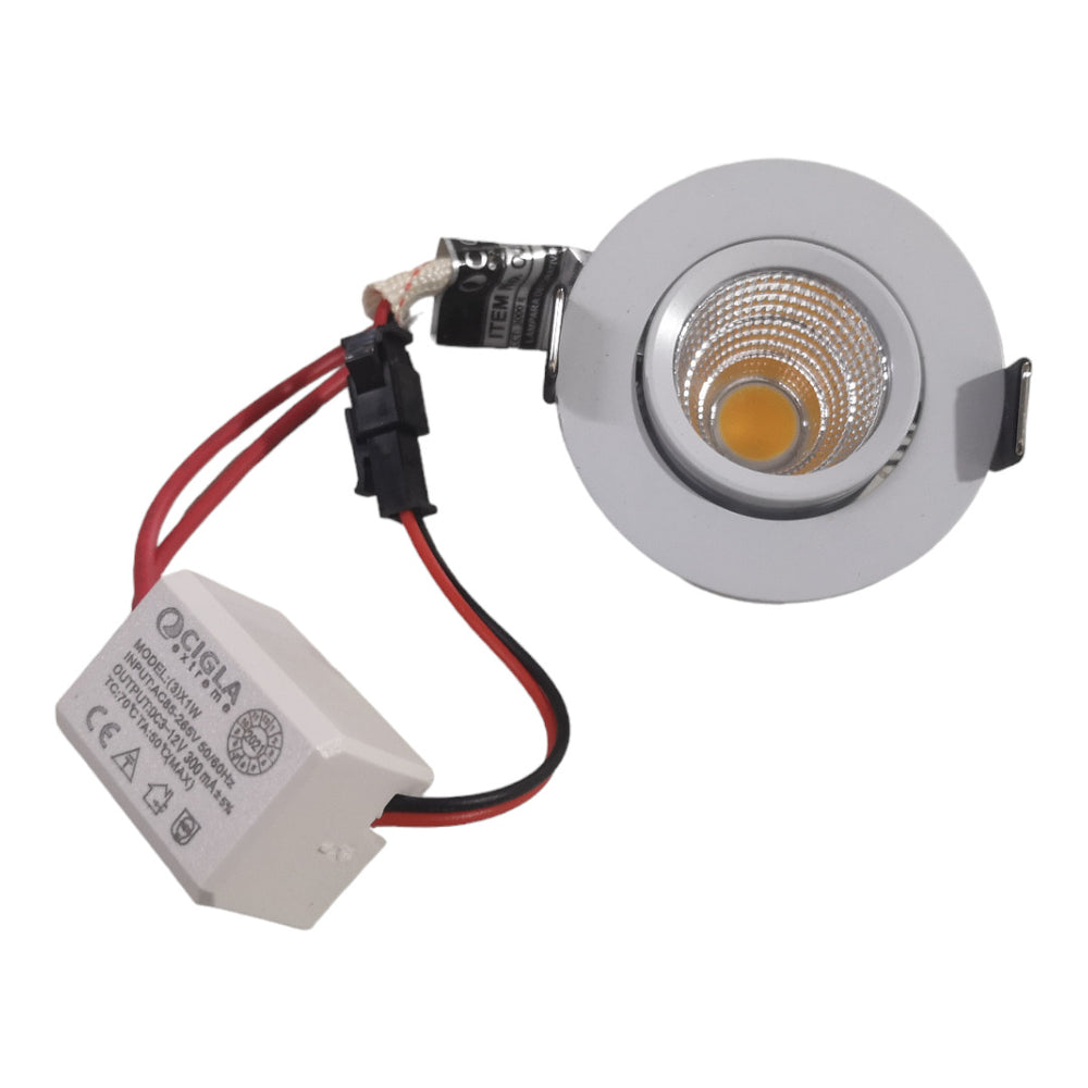 MINI OJO DE BUEY LED AMARILLO 3000K 3W
