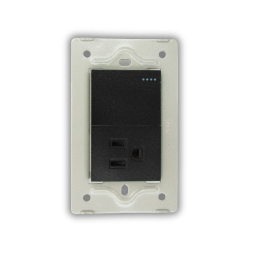 TOMA + INTERRUPTOR NEGRA MILETTO V17-018