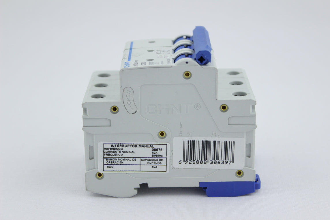 BREAKER TIPO RIEL CHINT 3X50A 230/400V 10KA
