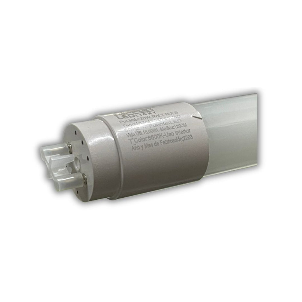 TUBO LED T8 120CM EN VIDRIO 18W CONEX UNA SOLA PUNTA