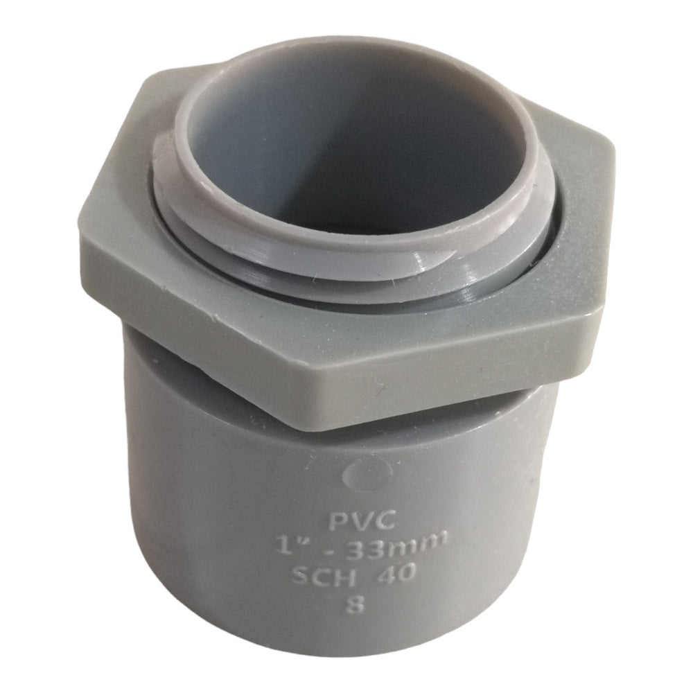 CONECTOR ADAPTADOR SCH40 GRIS 1"