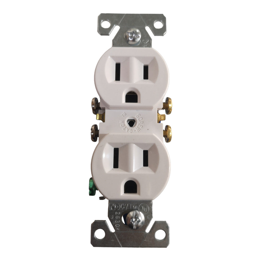 TOMA DOBLE P/T BLANCO 15A LEVITON