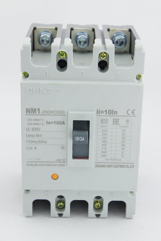 BREAKER INDUSTRIAL CHINT TORNILLO 3X160A 690V 50KA/415V
