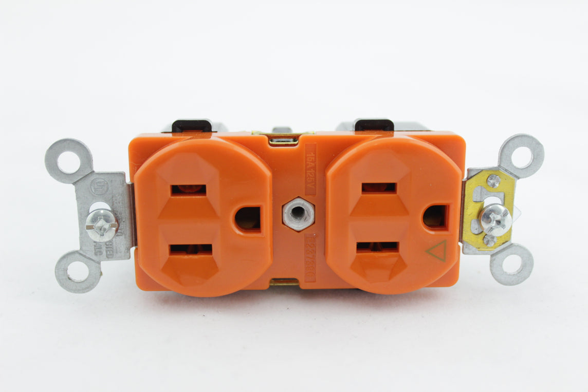 TOMA DOBLE T/A NARANJA 15A/125V UL