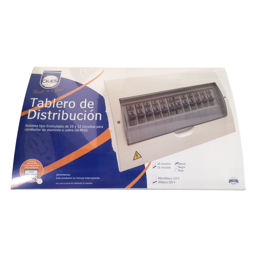 TABLERO 12 CTOS ENCHUFABLE BIFASICO 240/120 PLASTICO CILES