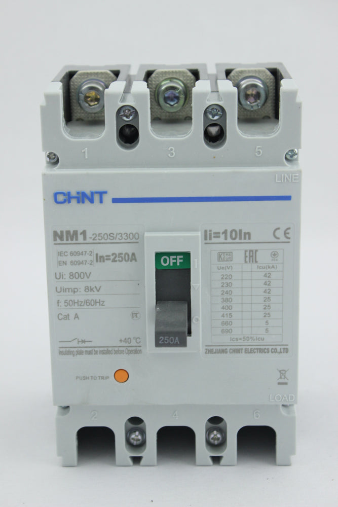 BREAKER INDUSTRIAL CHINT TORNILLO 3X250A 690V 50KA/415V