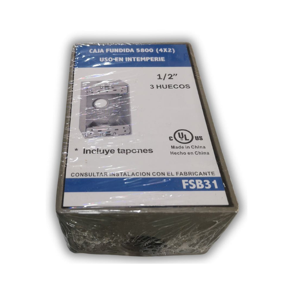 CAJA RAWELT 2X4 3 SALIDAS DE 1/2