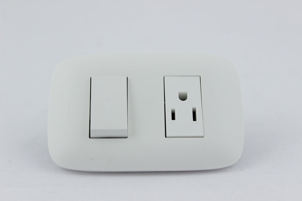 INTERRUPTOR + TOMA BLANCO GALICA 2 GL2-301BG