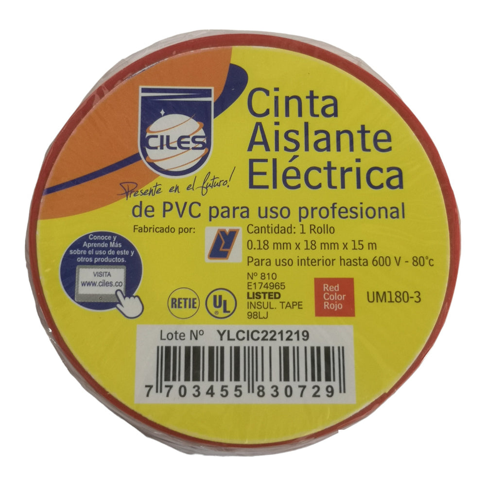 CINTA AISLANTE ROJA 15M