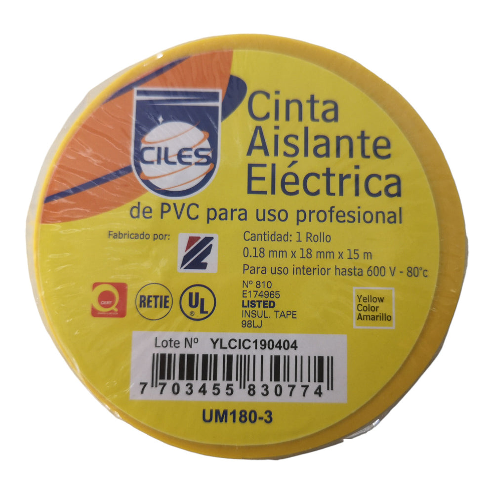 CINTA AISLANTE AMARILLA 15M