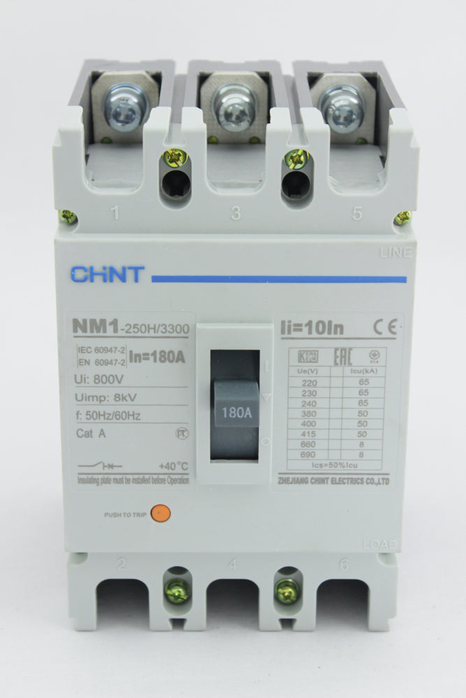 BREAKER INDUSTRIAL CHINT TORNILLO 3X180A 690V 50KA/415V