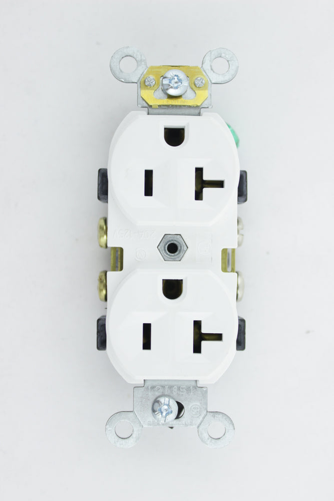 TOMA DOBLE P/TRABADA 20AMP BLANCO CR20W EATON-LEVITON