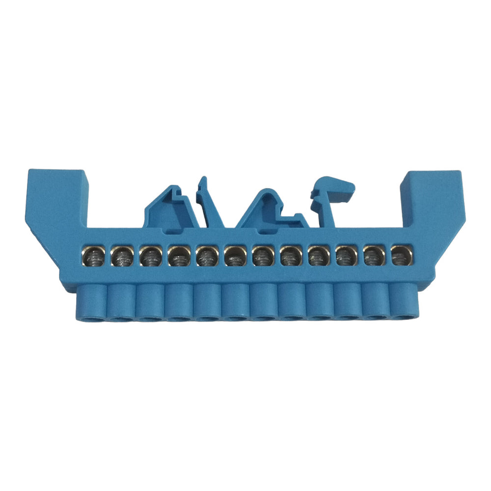 BARRAJE DE DISTRIBUCION MONTAJE RIEL ( AZUL 12P ) BORNERA