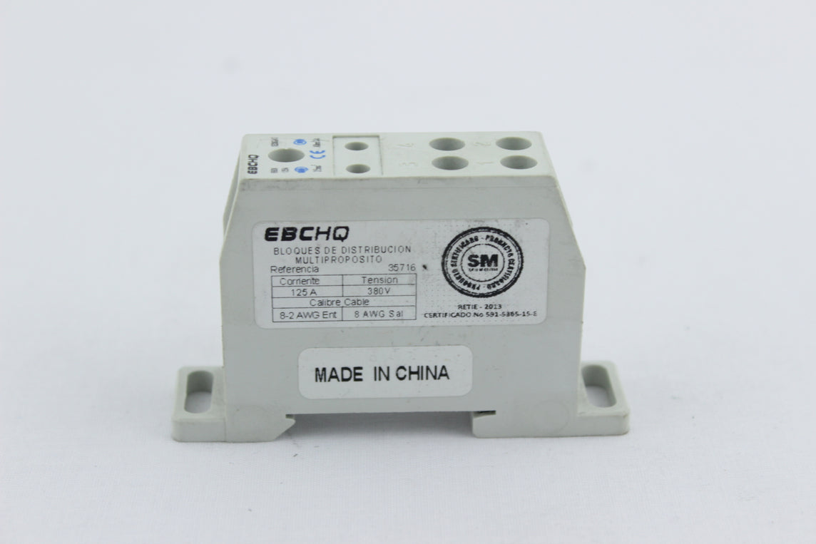 BLOQUE DIST AMA E8 2AWG/SAL 4X8AWG 125A/690V