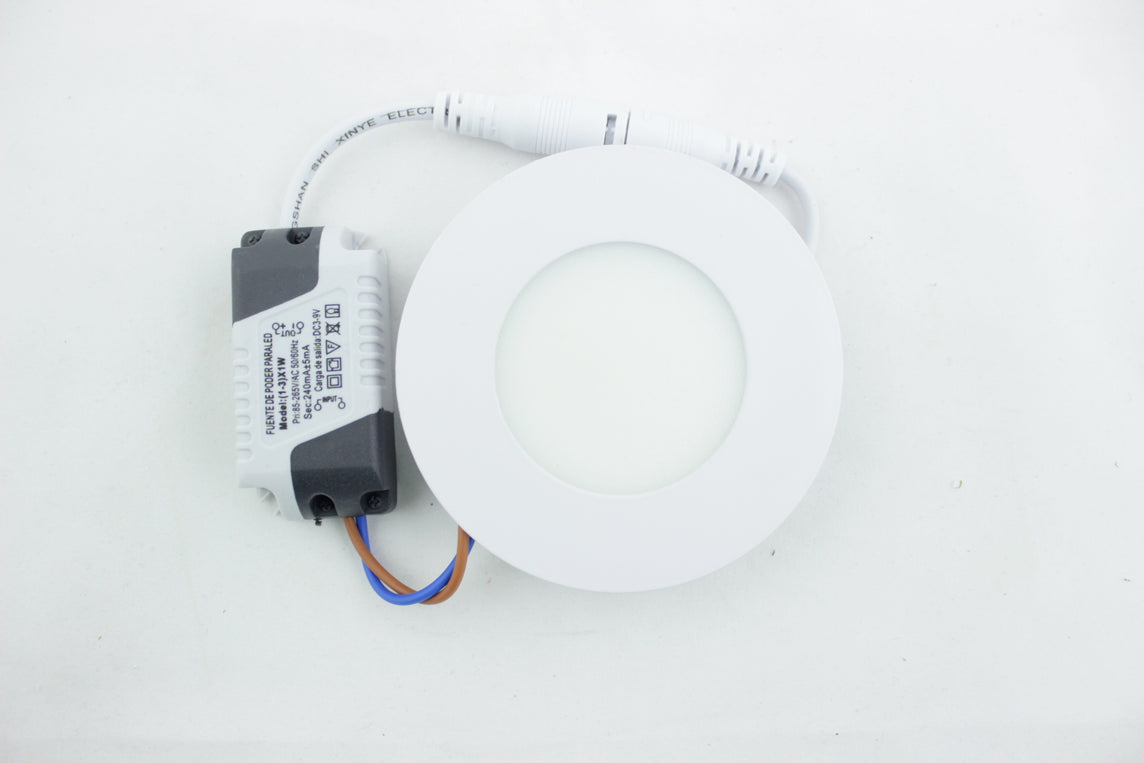 PANEL LED REDONDO INCRUSTAR 3W 6400K