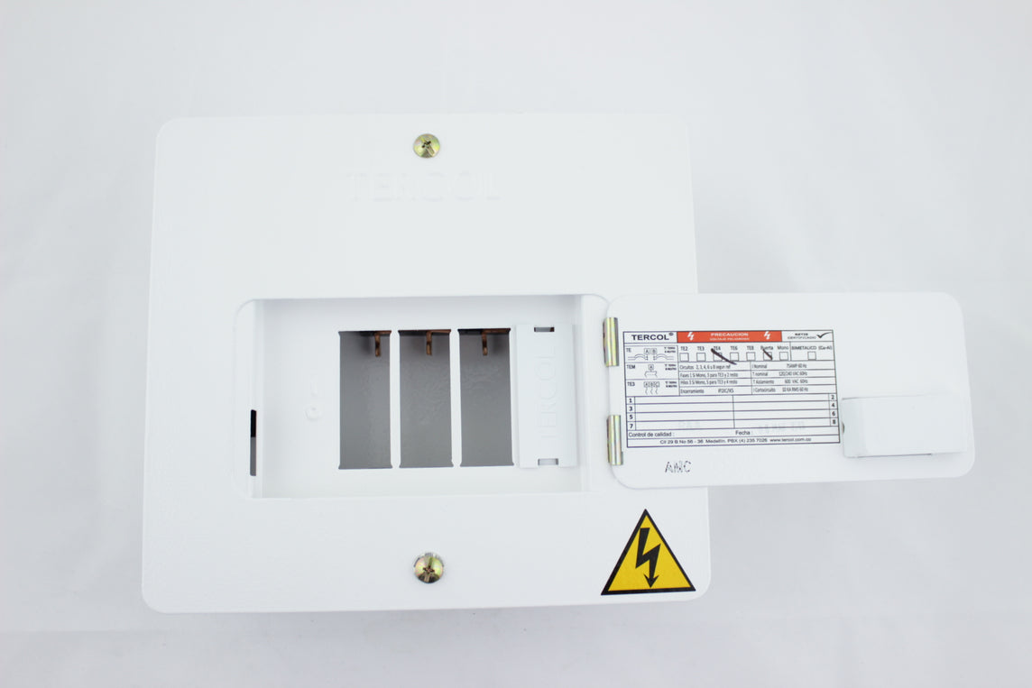 TABLERO 4 CTOS 1F 3H C/P BLANCO TERCOL