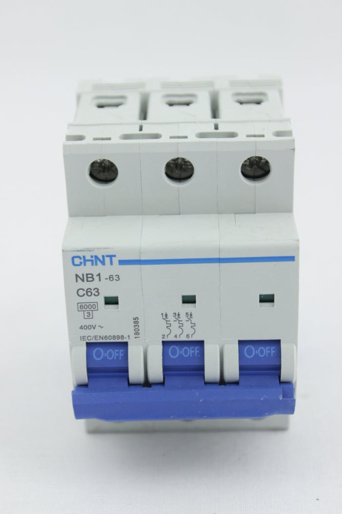 BREAKER TIPO RIEL CHINT 3X63A 230/400V 6KA