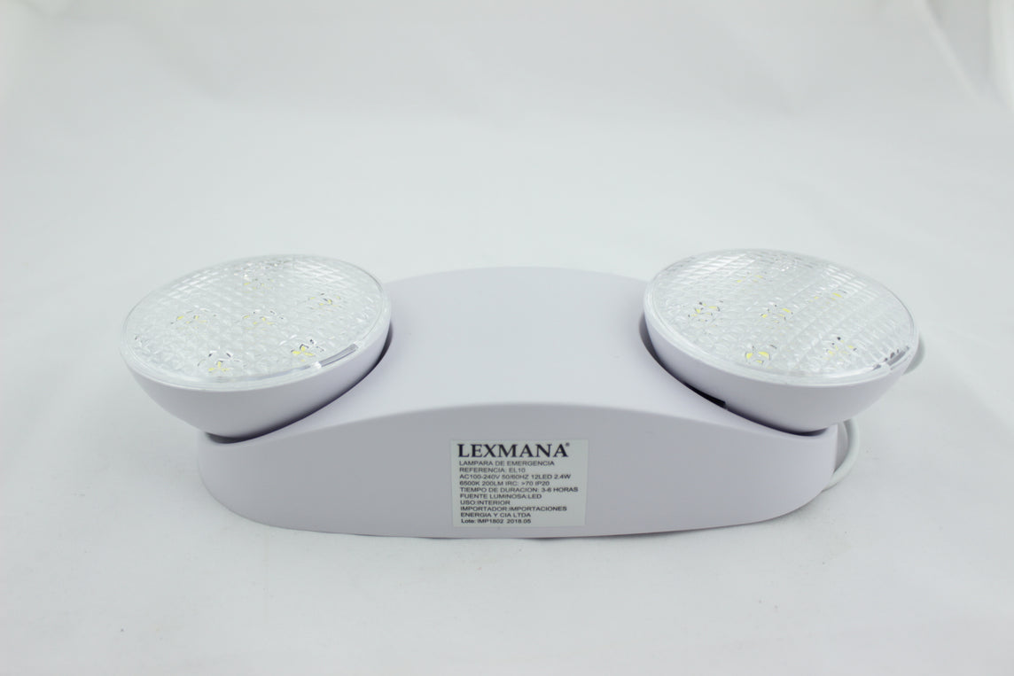 LAMPARA EMERGENCIA LED 2 LUCES 2.4W LEXMANA
