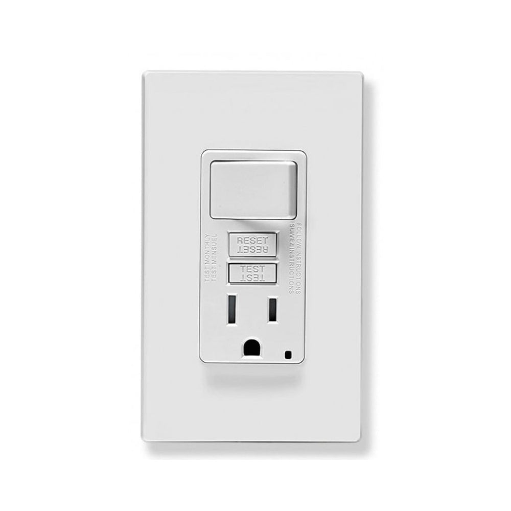 INTERRUPTOR + TOMA GFCI DECORA LEVITON