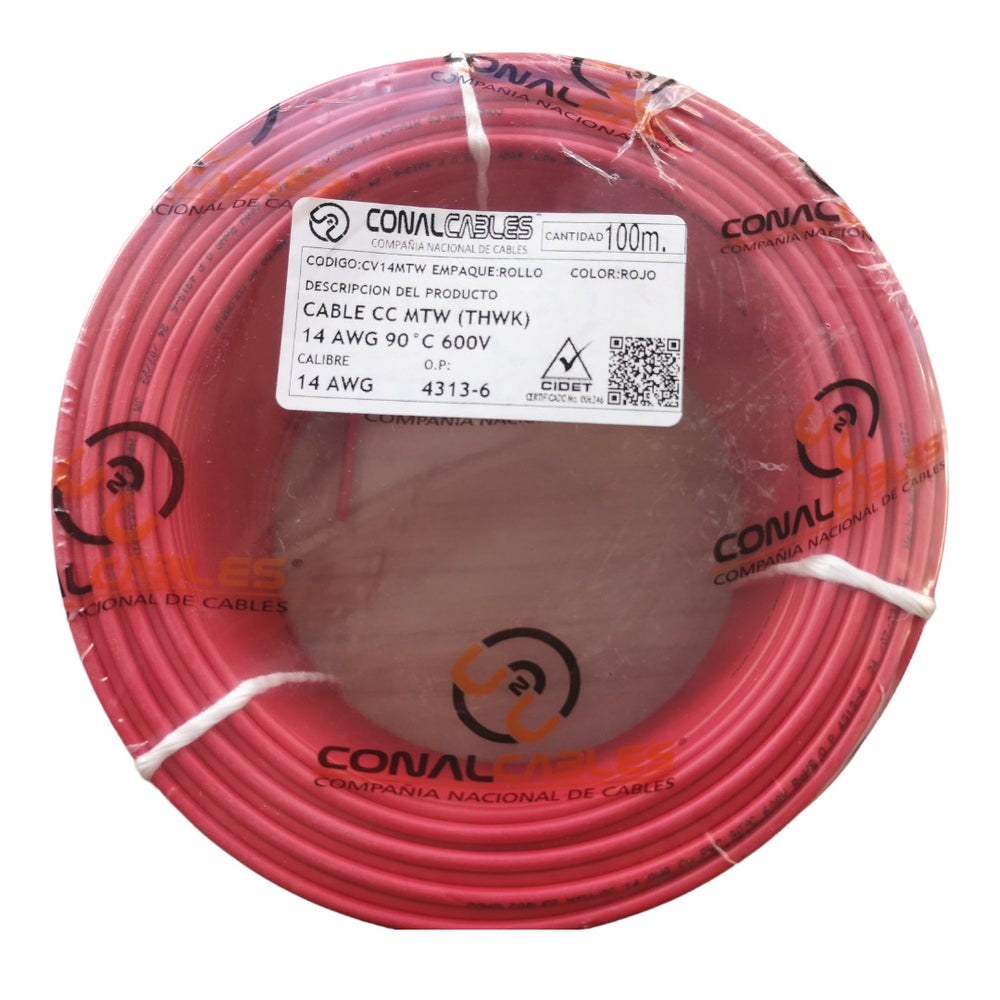 CABLE VEHICULO # 14 ROJO