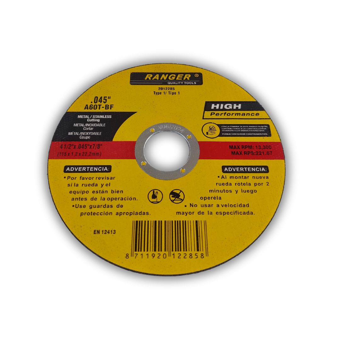 DISCO FINO RANGER METAL 4.1/2X7/8 – La Tienda del Eléctrico.com