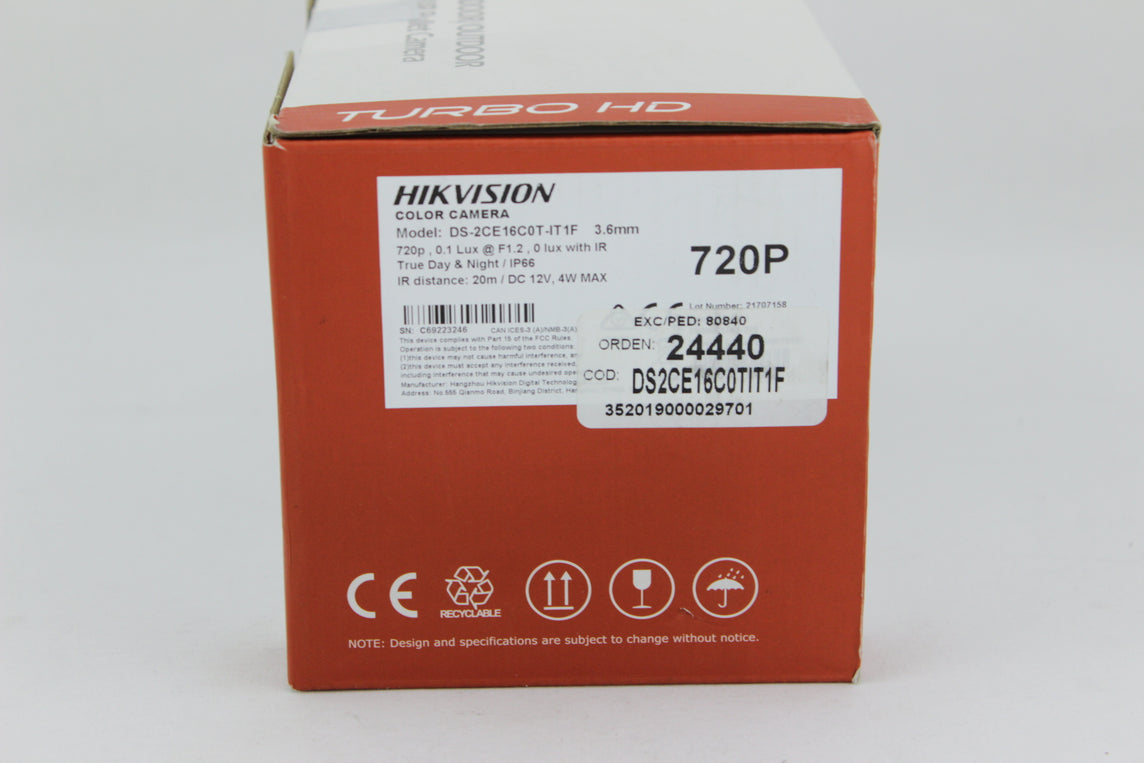 CAMARA TURBO HD MOD: DS-2CE16C0T-IT1F    HIKVISION